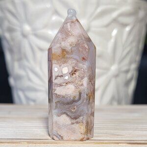 NEW 2.33" FLOWER AGATE TOWER